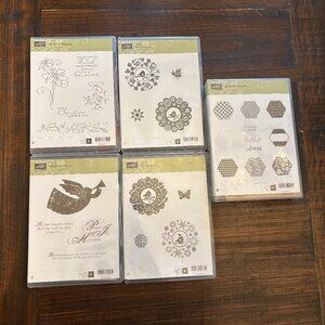 Stampin' Up! Lot of 5 Photopolymer / Cling Stamp Sets ~ Christmas / Birds/ Greet